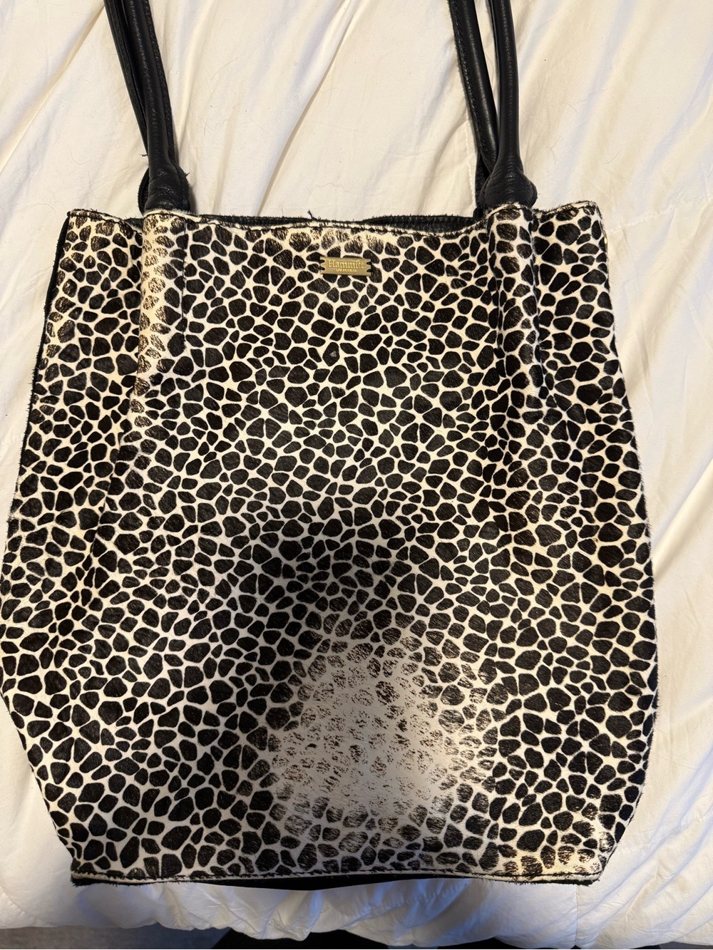 Hammitt Black and White Giraffe-Print Tote